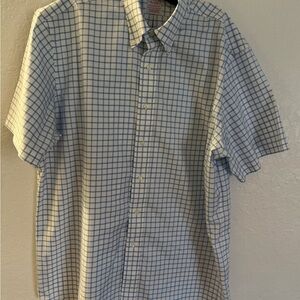 Madison Men's White and Blue Grid Shirt